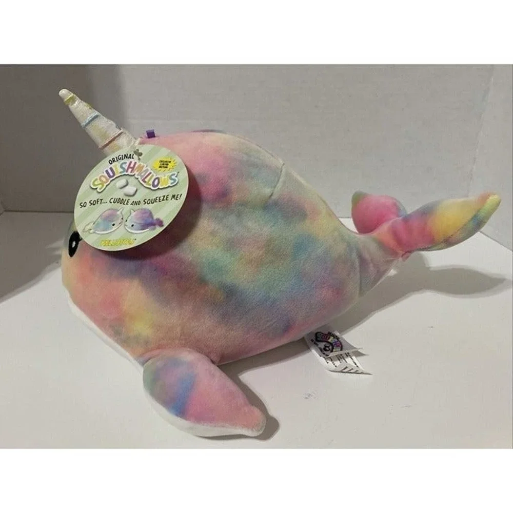 Kellytoy Squishmallow Plush 11.5 Narwhal Tie Dye Exclusive‎ Limited Edition New